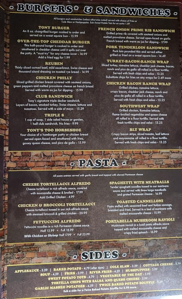 Tony's Too Menu image 2